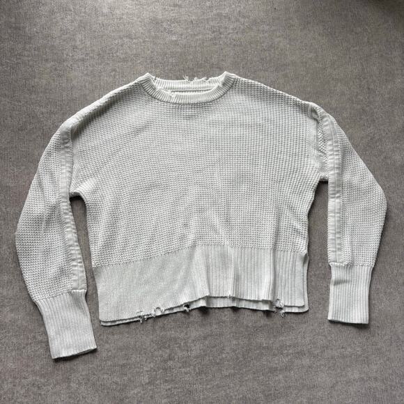 Pistola Sweaters - Pistola Distressed Cotton Knit Cream Sweater